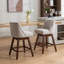 Ensemble de 2 tabourets pivotants à hauteur de comptoir, tabouret de bar rembourré de 26 po de hauteur-1094451712