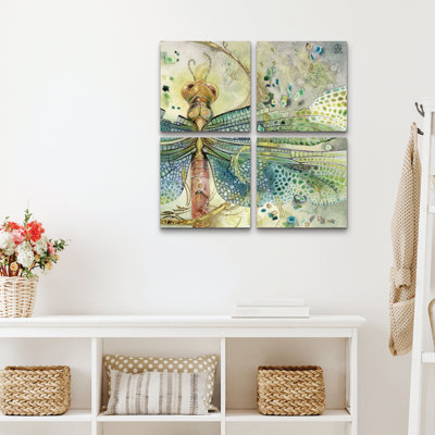 4 Panel Wall Art Set - Stephanie Law 'Disintegration' Canvas Wall Art for Living Room, Bedroom, or Office Decor by 