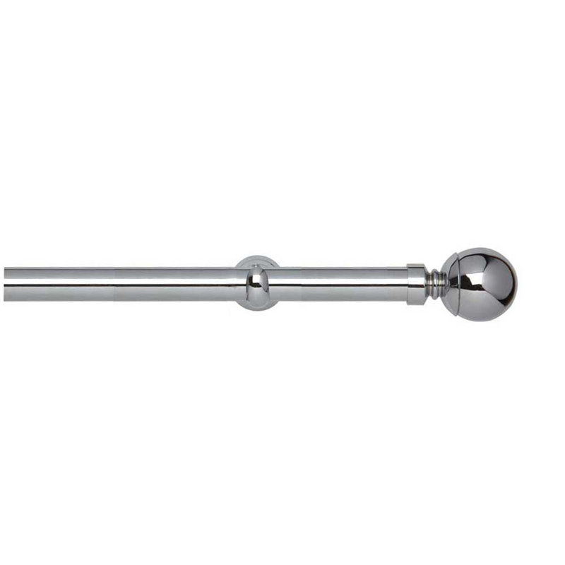 Zinc Alloy + Iron Single Curtain Pole, 240cm W, Spun Brass