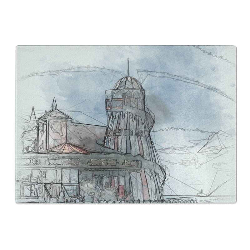 Brighton Pier Sketch Chopping Board, 0.4cm H x 20cm W x 28.5cm L