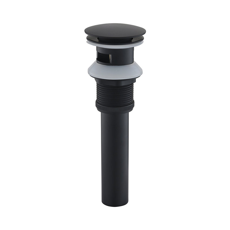 Pop-Up Bathroom Sink Drain Stopper with Overflow, Matte Black