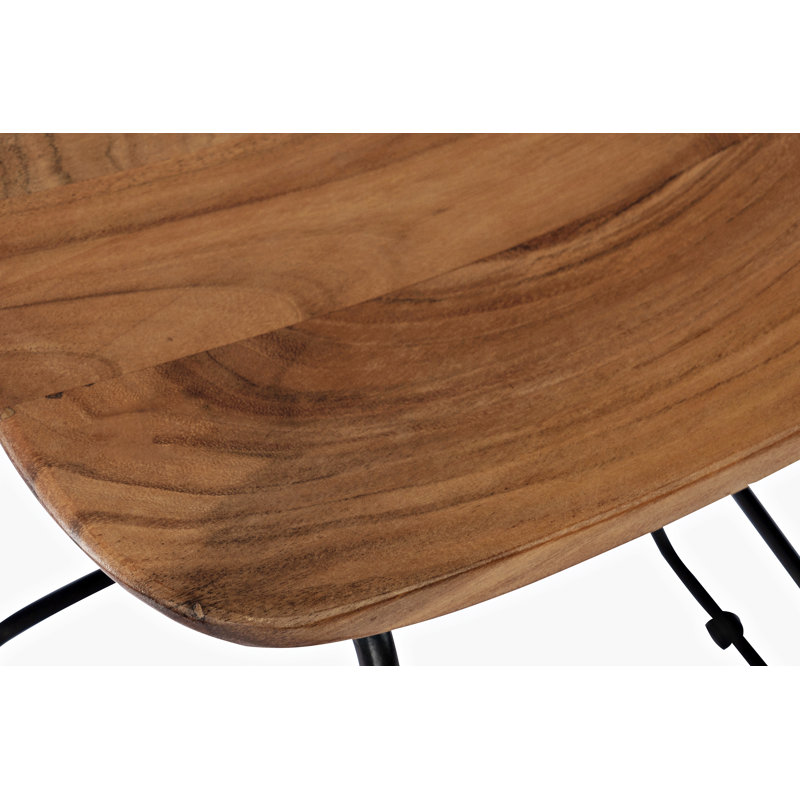 Tabouret court en bois massif de 23 po Gordonsville, Naturel