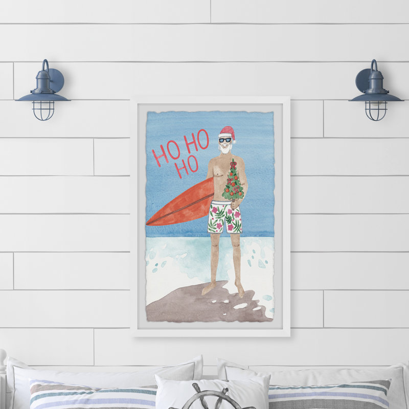 Surfboard And A Tree - Single Picture Frame Painting, 30cm H x 20cm W x 3.81cm D