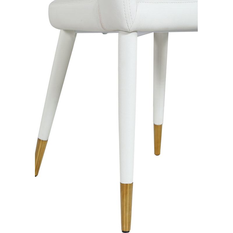 Yonkers 19.29'' H Vegan Leather Upholstered Armchair, White Vegan Leather