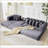 Oversize Cloud Sectional Couch, L-Shape Sofa, Convertible Floor Sleeper, No Assembly, Eight Pillows, 3-In-1, Side Pocket, Corduroy-1174164593