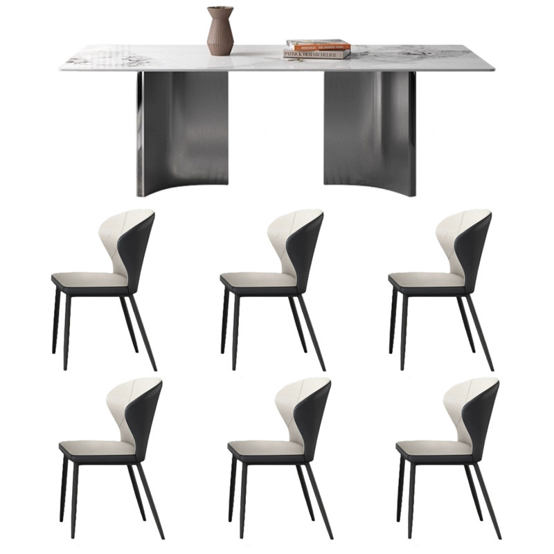 Table de salle à manger élégante et minimaliste moderne, H 29,5 po x l 35,4 po x L 70,8 po