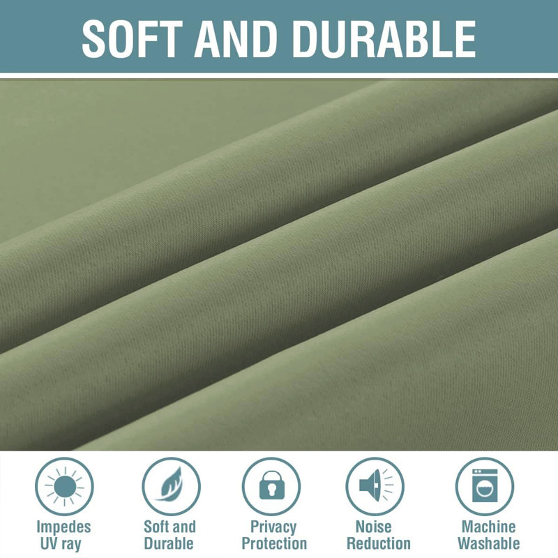 Blackout Curtains for Bedroom/Living Room 2 Panels Set - Thermal Insulated Room Darkening Grommet Top Curtains, 42" W x 63" L