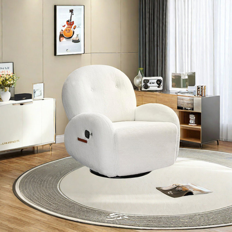 Fauteuil inclinable Timeca, Mélange de polyester beige
