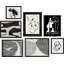 Collage noir et blanc de style Picasso, art moderne bohème chic pour le salon, la chambre à coucher, le bureau, impression sur papier, 7 pièces-92584219