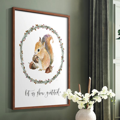 «Harvest Home Squirrel», reproduction encadrée - bois massif