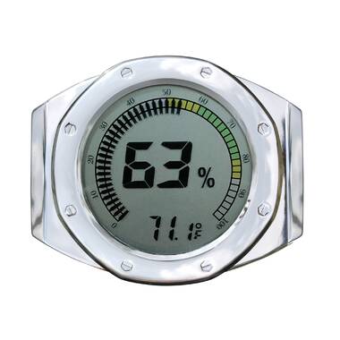 Portable Digital Thermometer Hygrometer Round Cigar Temperature