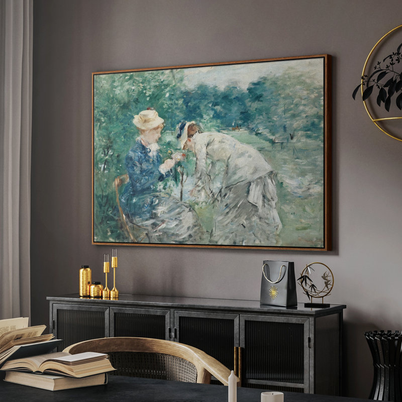" Vintage Botanical - LV ", 17" H x 25" W x 2" D, Walnut Floater Framed Canvas