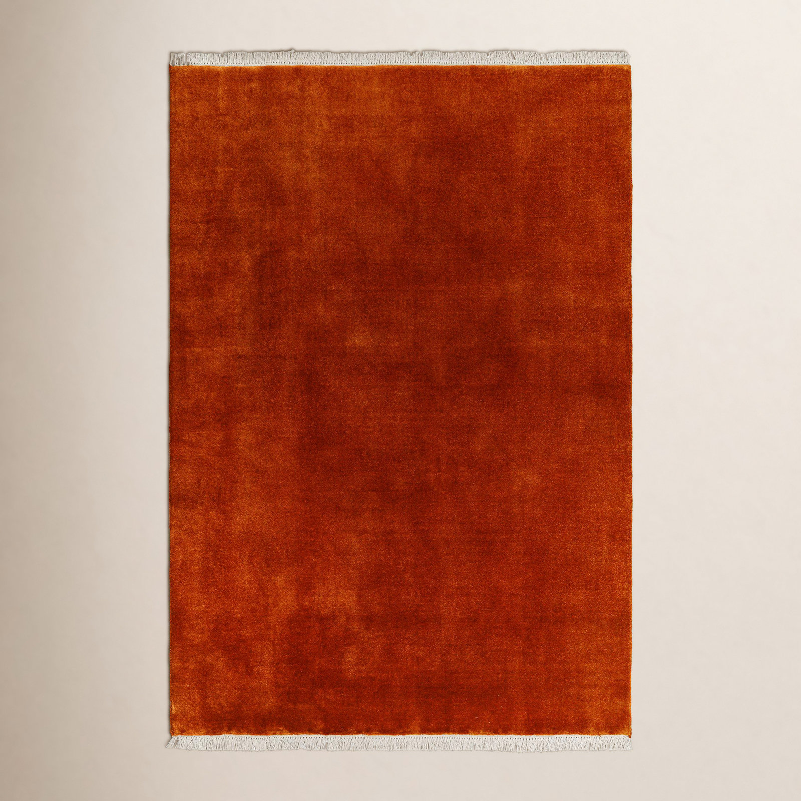Clio Hand-Woven Red Wool Rug, Rectangle 4' x 6'