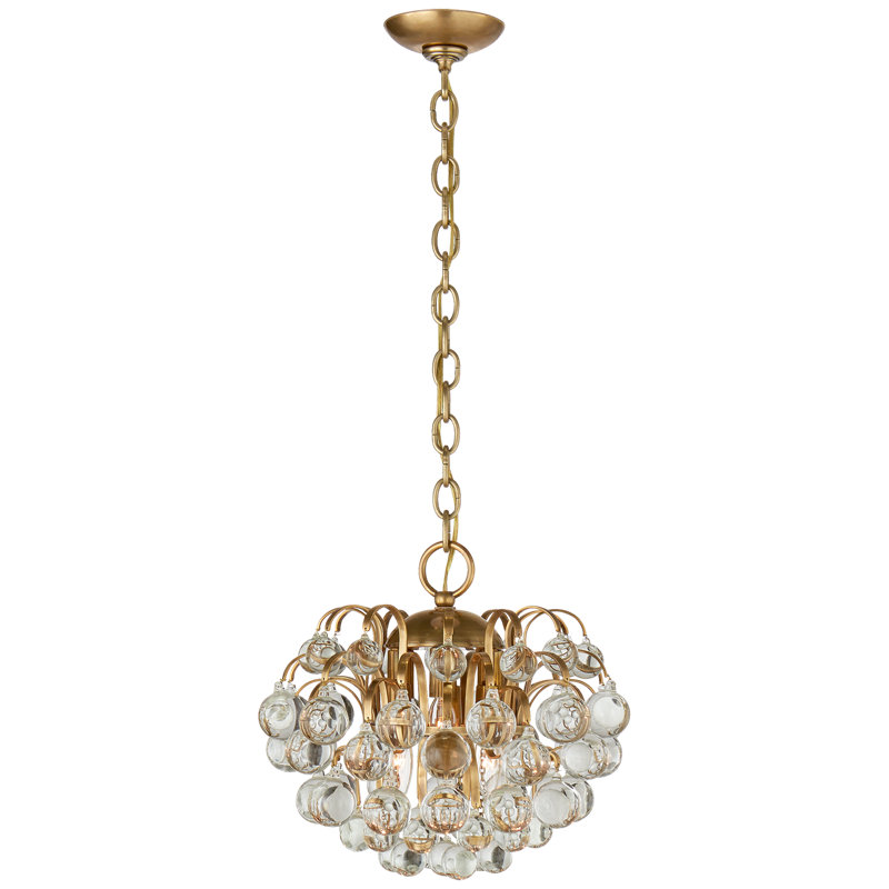 AERIN Bellvale Small Chandelier, Hand-Rubbed Antique Brass