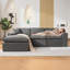 Boneless 110" Modular Sectional Sofa with Deep Seat, No Assembly Corduroy Sponge Compression Couch for Living Room, Bedroom-581261140