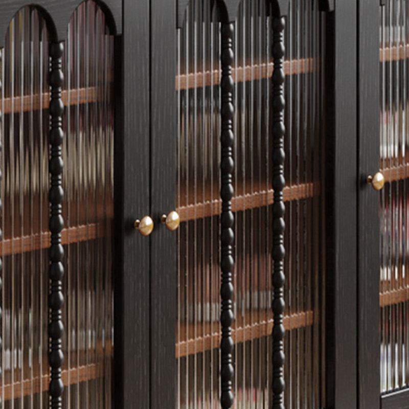39.37"Hx51.18"Wx13.78"D, Rubberwood Shoe Storage Cabinet, Dark Brown Wood/Black, 39.37" H x 43.31" W x 13.78" D