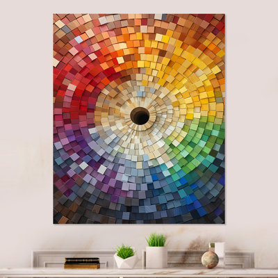 Colorful Spiraling Mosaic - Abstract Spirals Metal Wall Art
