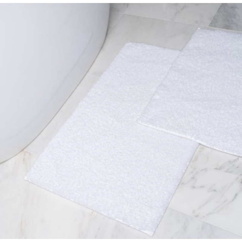 Ensemble de 2 tapis de bain Timnath, Blanc