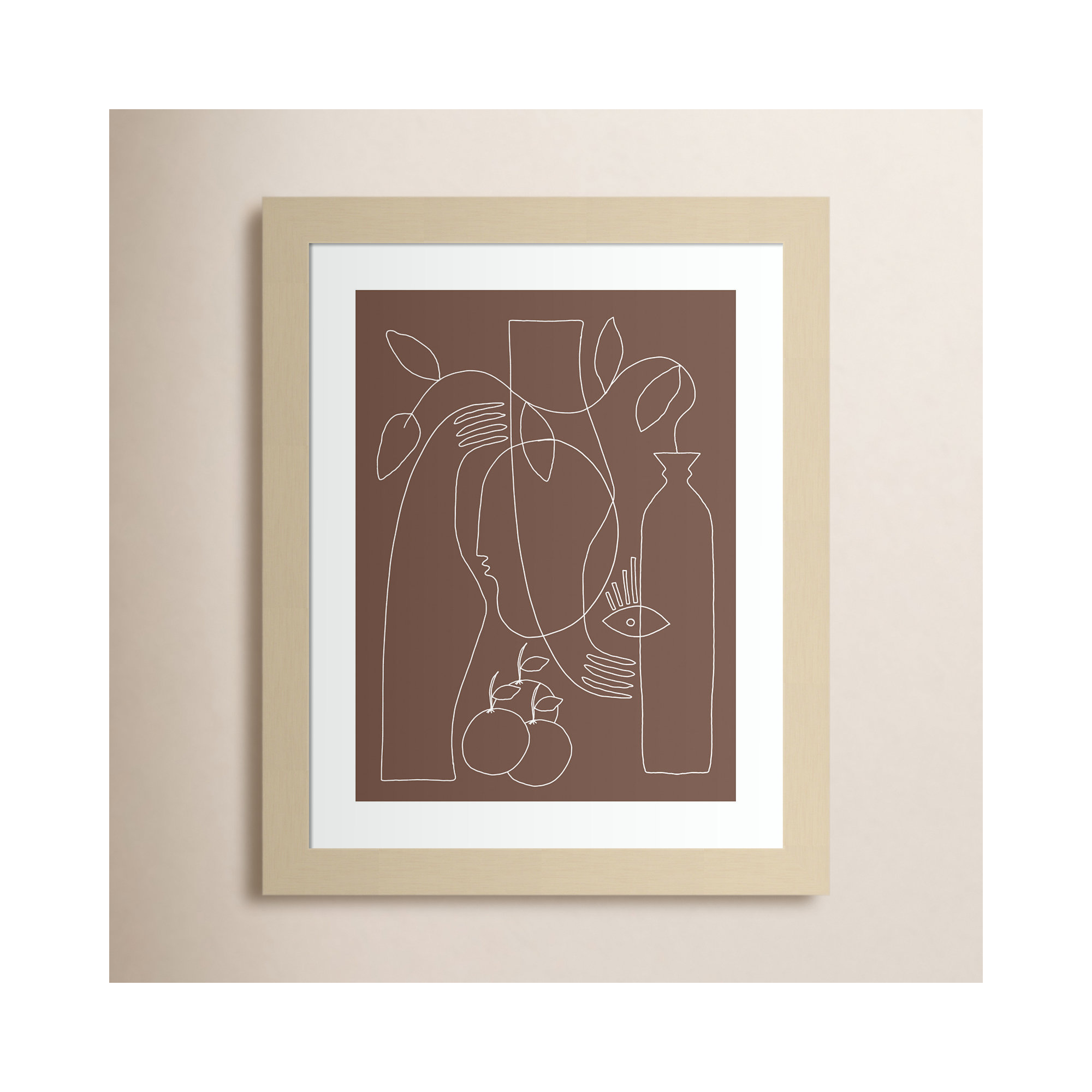 Shape Of Truth by Shatha Al Dafai, Brown Framed, 13" H x 11" W