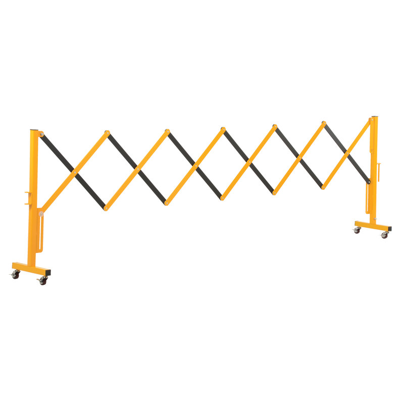 Yellow Steel Expandable Security Gate with Wheels