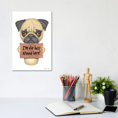Pug I'm The Boss by Danny Gordon - Gallery-Wrapped Canvas Giclée on Canvas