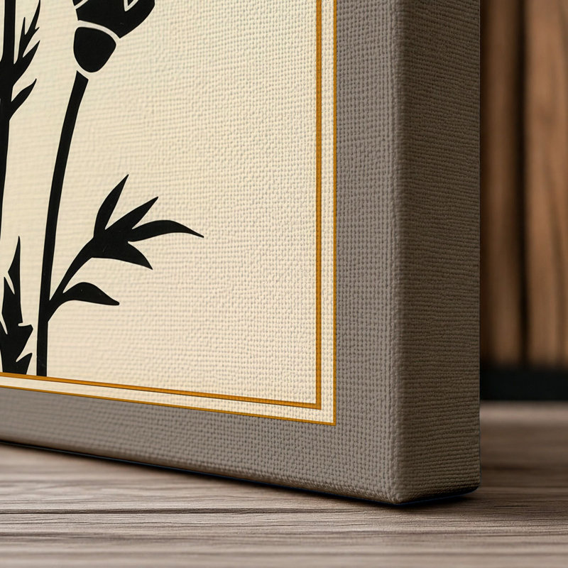 Crimson Carnation Botanical - Wrapped Canvas, 24x16 - 61.0 x 40.6 cm, Taupe Border