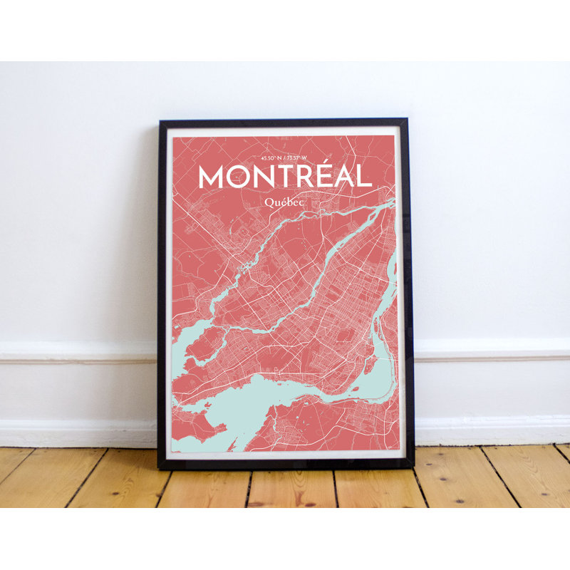 Montreal City Map - No Frame Print, 50.8cm H x 40.6cm W