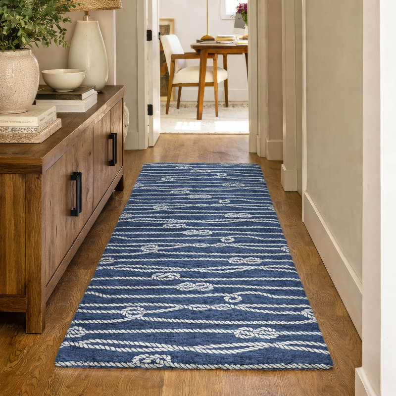 Tapis à poils longs de qualité supérieure lavable à la machine Dream, Navy, 9' x 12'