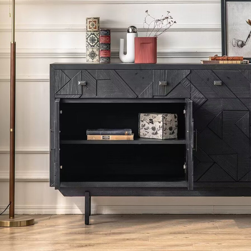 Black Retro Sideboard Cabinet