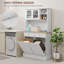 Armoire de cuisine 68 "avec station de charge, 2 armoires à ordures inclinables et support à micro-ondes, bois-1102957339