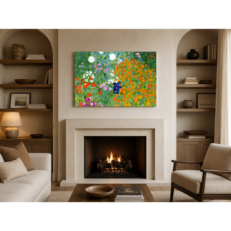Bauerngarten / Jardin de fleurs (1907) - Art mural sur toile paysage, 18" W x 12" H
