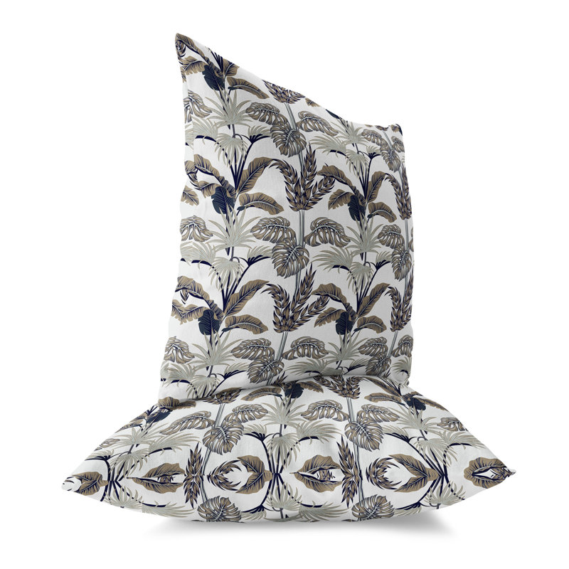 Coussin Jungle Symphony, H 16 po x l 16 po, Orange / argenté