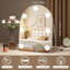 Miroir Hollywood avec 7 ampoules, miroir de coiffeuse de table, support en métal blanc, loupe 10X