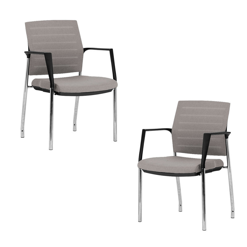 Chaise empilable d'invité / de réception, Noir, Non, Gris