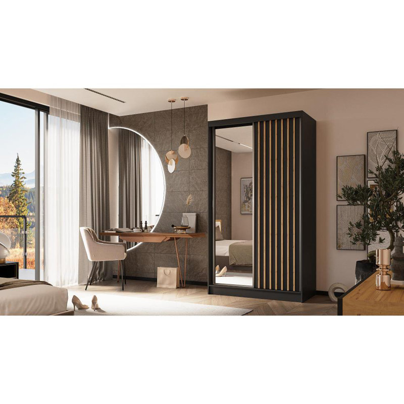 Arminia 2 Door Sliding Wardrobe, Dark Brown