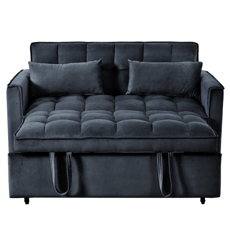 3 In 1 Convertible Sleeper Sofa Bed, Black