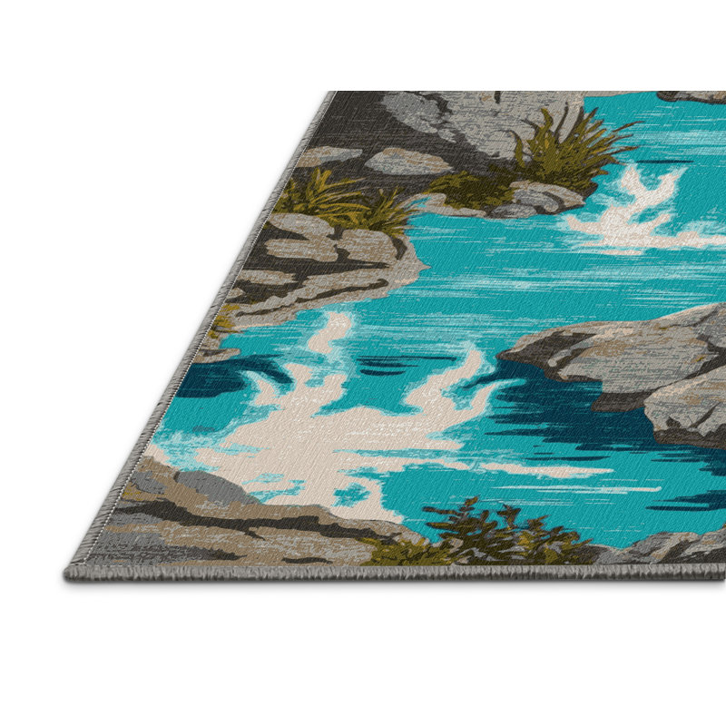Tapis gris lavable à la machine, Carré 3 pi
