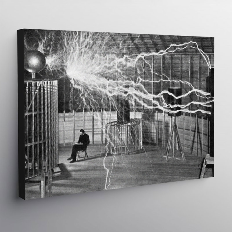Nikola Tesla Faraday Cage 1 Piece Wrapped Canvas Wall Art, 41cm H x 61cm W
