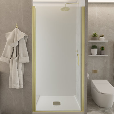36-38 in.W x 72 in.H Pivot Frameless Glass Shower Door with SGCC Certified Glass