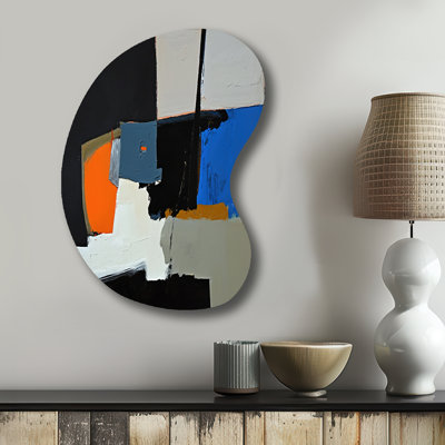 Touched By Orange I - Abstract Boom Shape - Assymterical Metal Wall Art