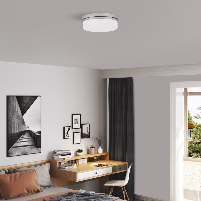 Plafonnier encastré Bahar, H 4,25 po x l 13 po x P 13 po, Chrome poli