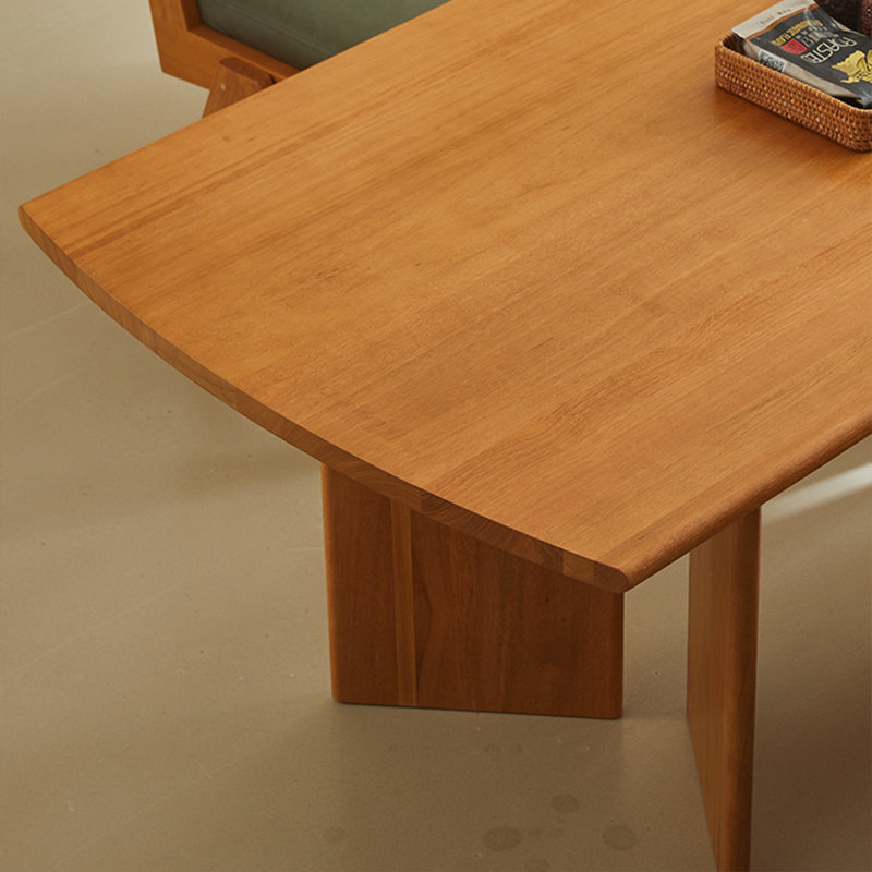 Cherry Wood Color Rectangular Solid Wood Dining Table, 29.53"H x 70.87"L x 31.5"W