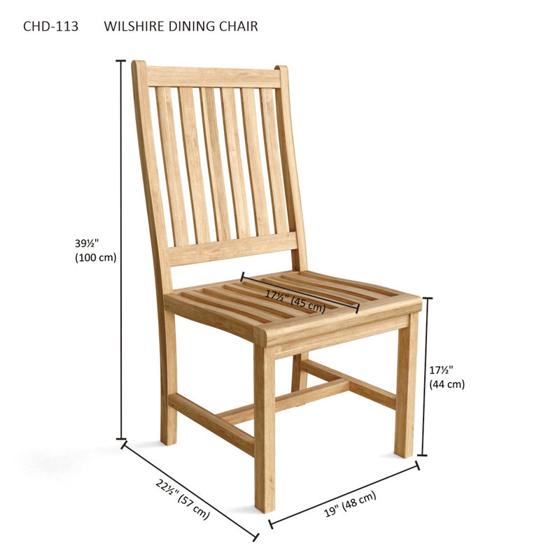 Wilshire Teak Patio Dining Chair