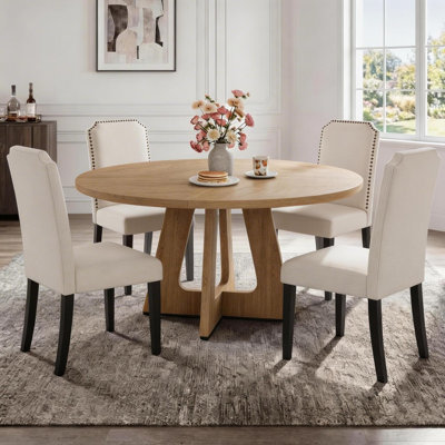 Ensemble de table de salle à manger 5 pièces 47,24 po avec 4 chaises rembourrées