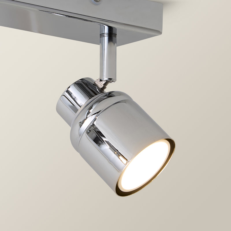 Benton IP44 Rated Bathroom 3 Way Bar Ceiling Light & Warm LED Bulbs, Chrome, N/A