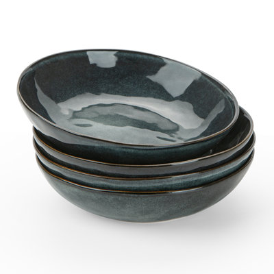 4-Piece Stoneware Pasta Bowl Set- Service For 4