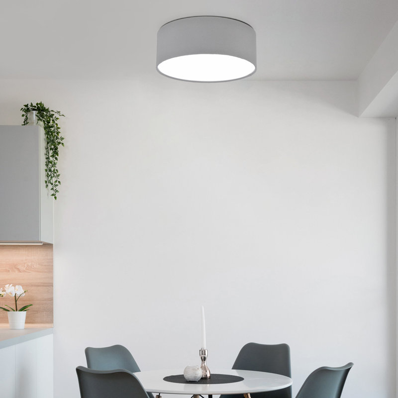 Davidde Fabric Flush Mount, Grey