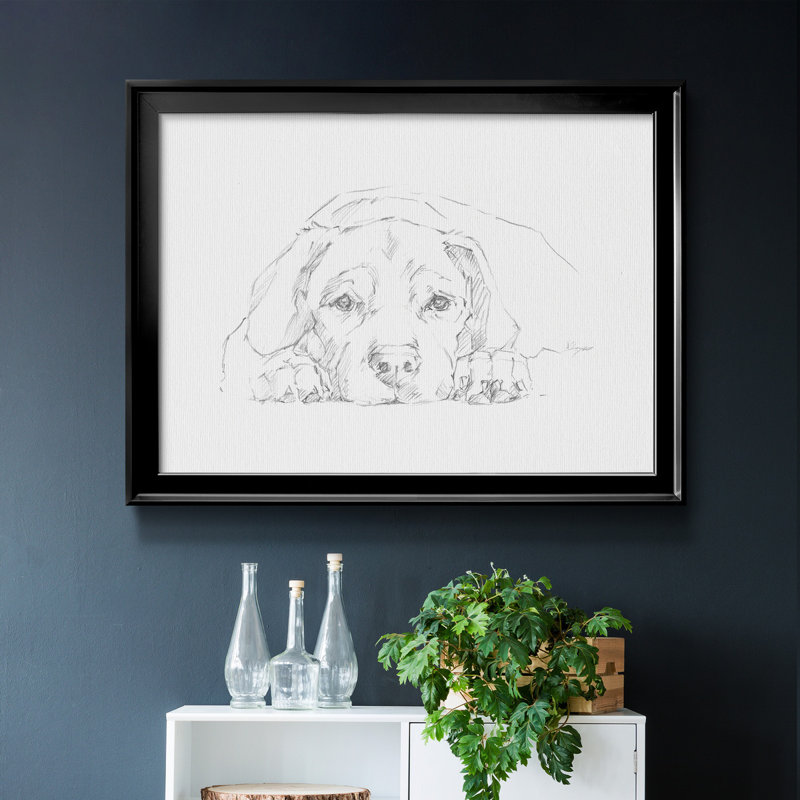 Lazy Dog III, Cadre noir, H 30,5 po x l 42,5 po x P 1,25 po, Pas de tapis