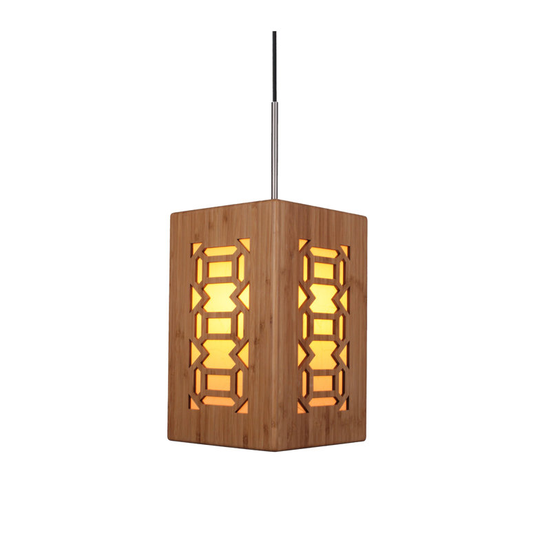 Luminaire suspendu simple à 1 lumière Newsom, Nickel satiné