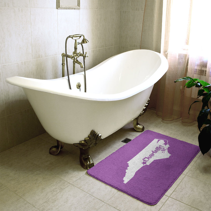 Tapis pour salle de bain en microfibre rectangulaire antidérapant antidérapant, L 21 po x L 34 po, Violet